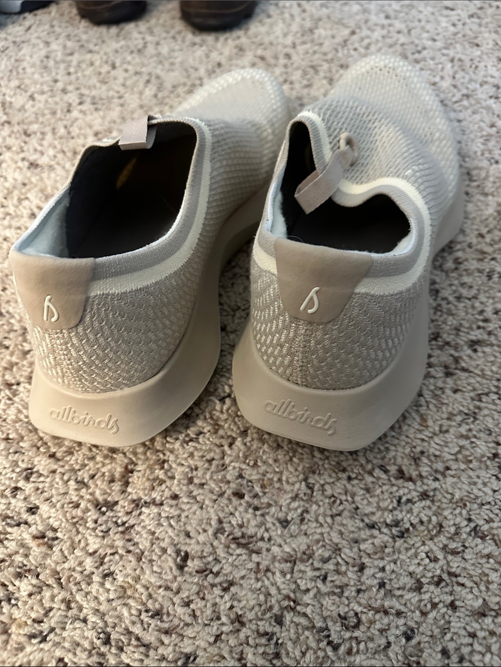 allbirds Slip-On Knit Sneakers in Light Beige Mens 12.5